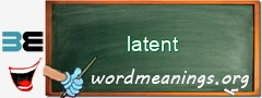 WordMeaning blackboard for latent
